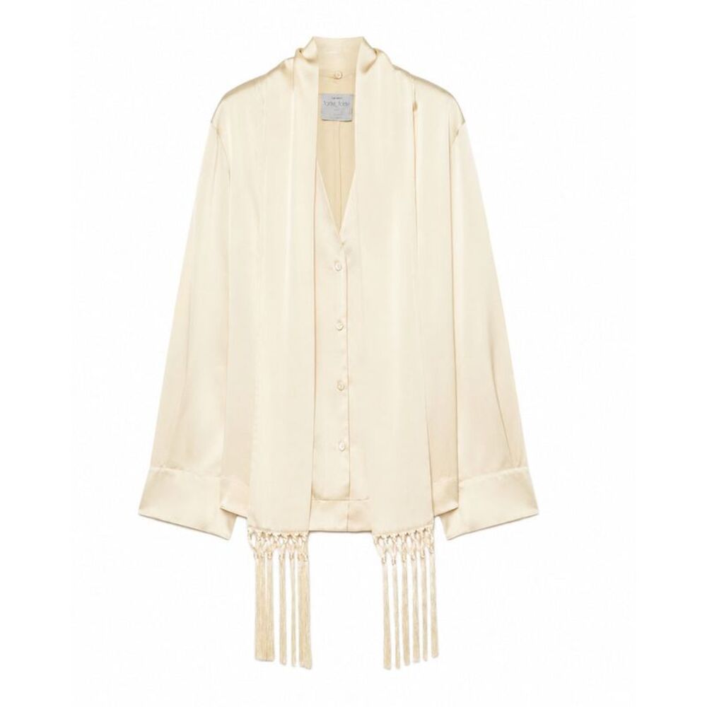 Forte Forte Women Silk Satin Shirt With Scarf